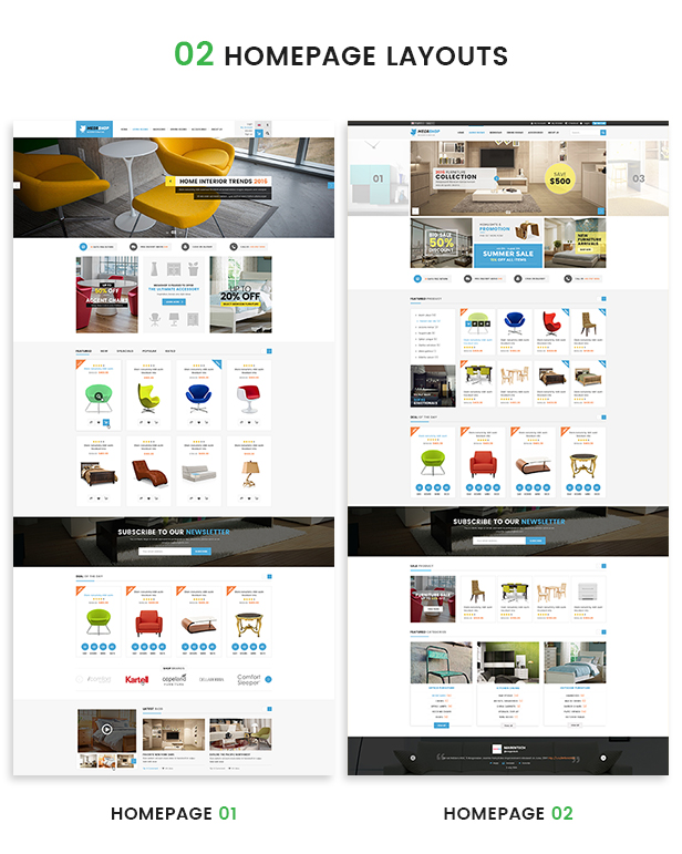 Opencart fashion theme - homepage layouts