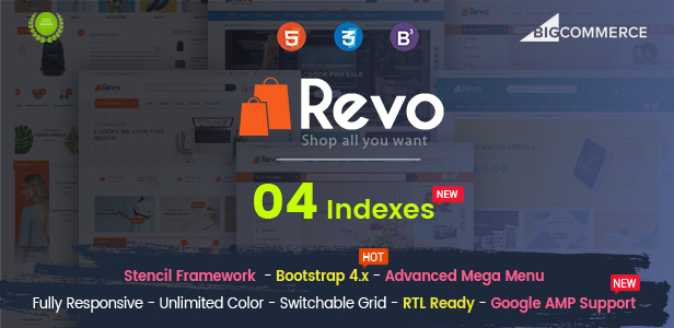 Revo - Multipurpose Stencil Responsive BigCommerce Theme & Google AMP Ready