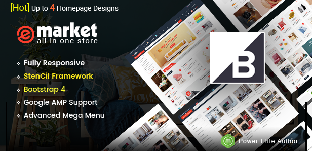 eMarket -Responsive Multipurpose StenCil BigCommerce Theme with Advanced Theme Option