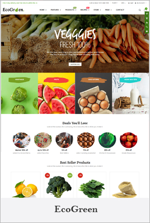 EcoGreen - Multipurpose Organic, Fruit, Vegetables Shopify Responsive Theme