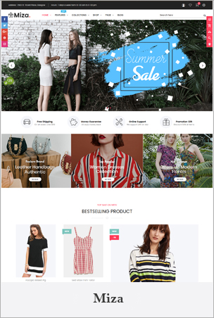 Miza - Multipurpose Clothing And Fashion Bootstrap 4 Shopify Theme With Sections