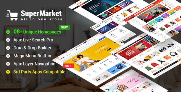 SuperMarket - Responsive Drag & Drop Sectioned Bootstrap 4 Shopify Theme