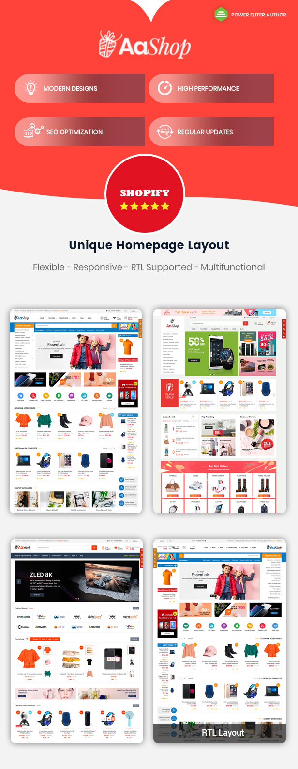 AaShop -  Multipurpose Responsive Shopify Theme with Sections