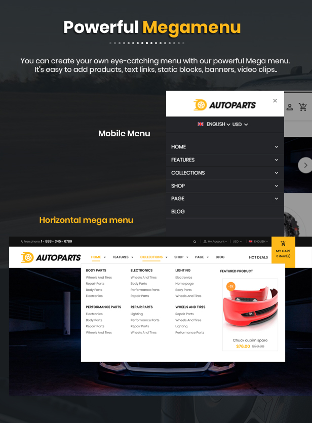 AutoParts -  Multipurpose Responsive Fashion  Shopify Theme with Sections