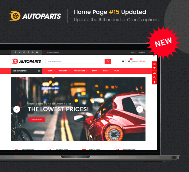 Autorparts - Multipurpose Shopify Themes with Sections Ready