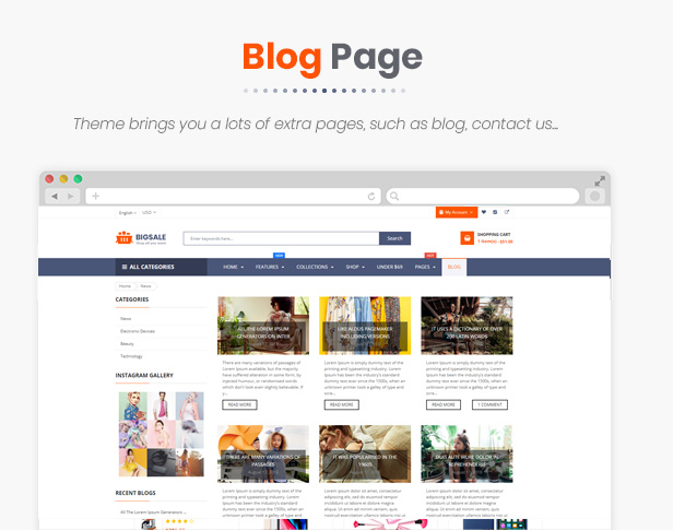BigSale - The Clean, Minimal & Unlimited Bootstrap 4 Shopify Theme (20 HomePages)