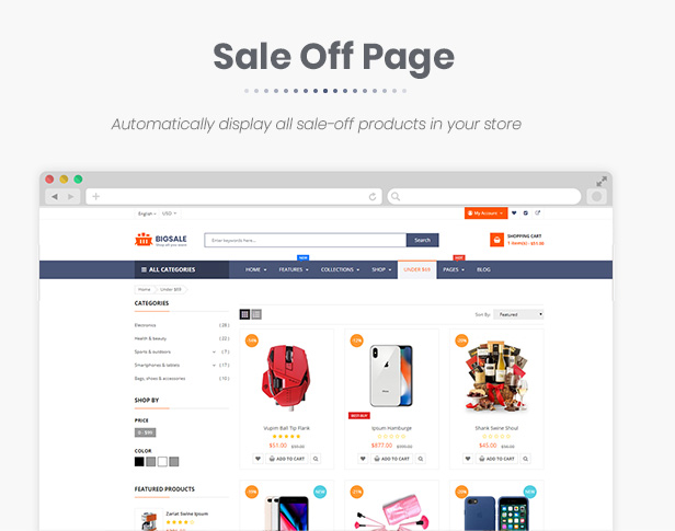 BigSale - The Clean, Minimal & Unlimited Bootstrap 4 Shopify Theme (12HomePages)