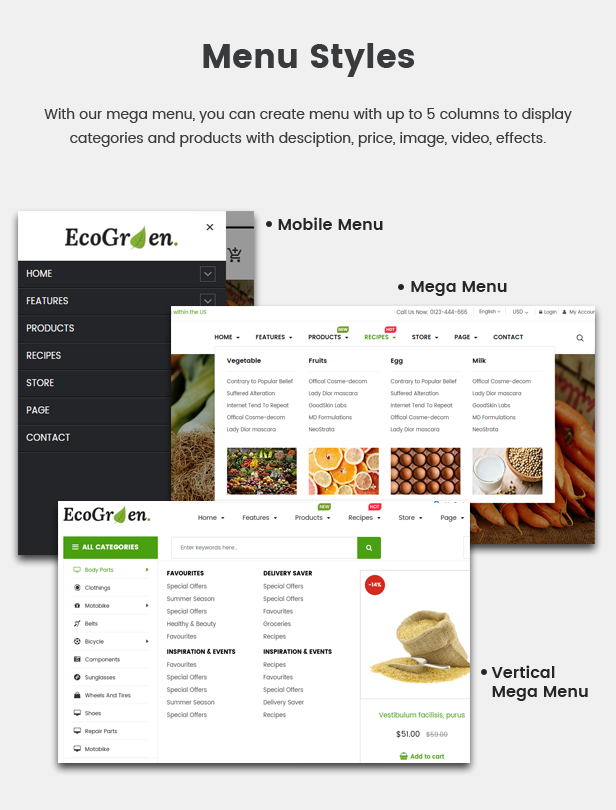 EcoGreen - Multipurpose Organic, Fruit, Vegetables Shopify Responsive Theme