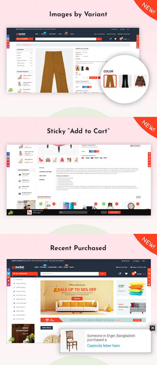 eMarket - Responsive & Multipurpose Sectioned Drag & Drop Bootstrap 4 Shopify Theme - 2