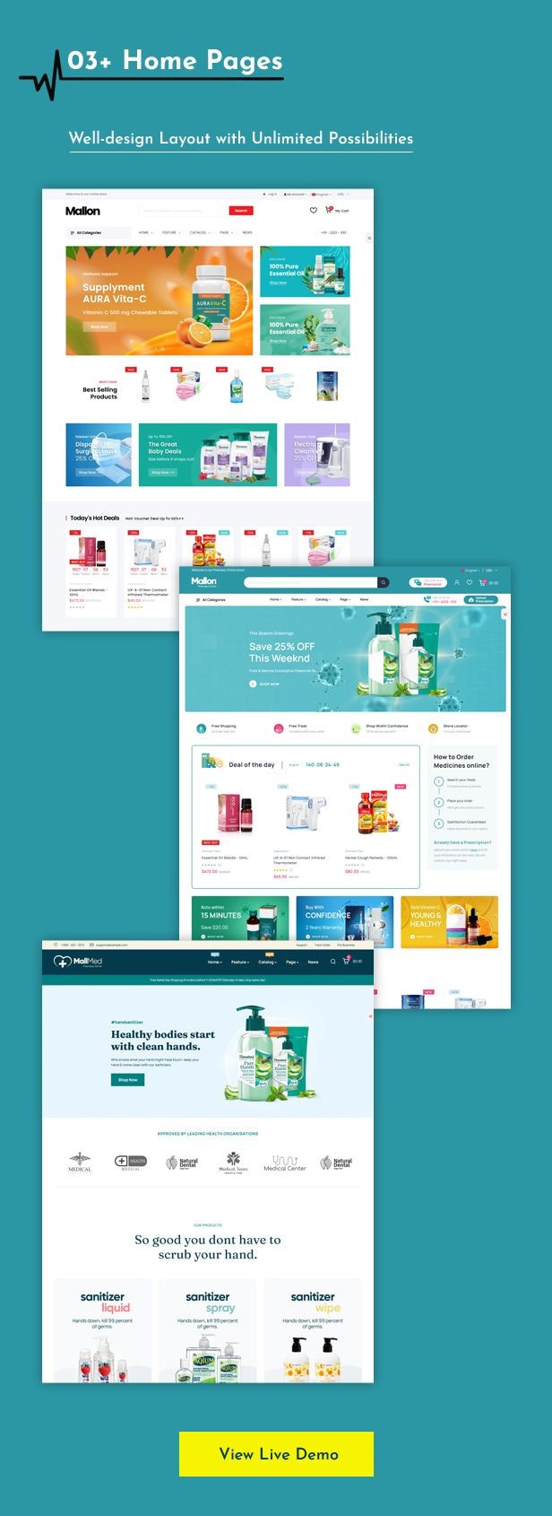 Mallon - Medical Store, Health Shop eCommerce Shopify Theme