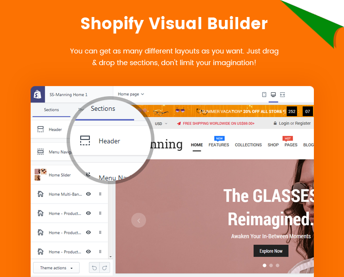 Ss Manning - Multipurpose Sections Glasses Shopify Theme