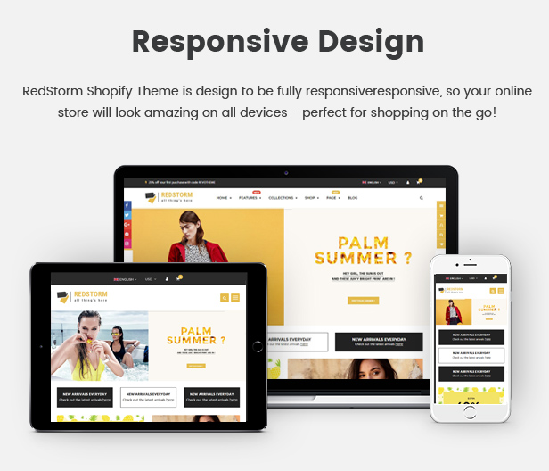 RedStorm - Creative Drag & Drop Sectioned Responsive Shopify Theme