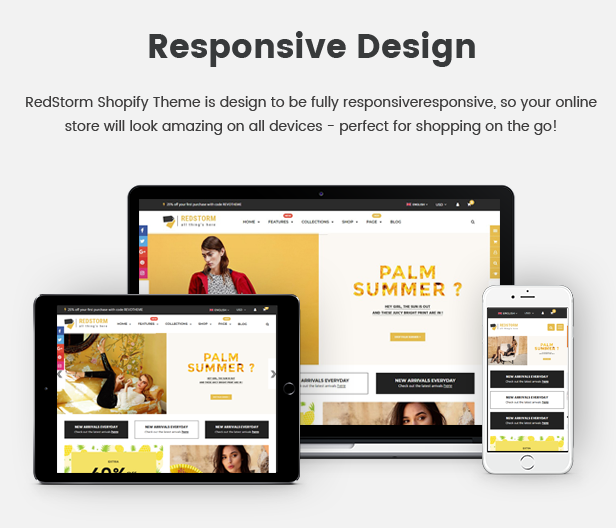 RedStorm - Creative Drag & Drop Sectioned Responsive Shopify Theme