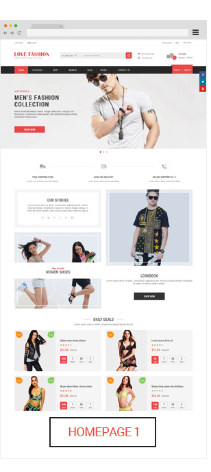 Opencart fashion theme - homepage 1