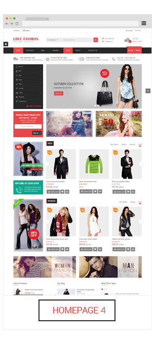 Opencart fashion theme - homepage 2