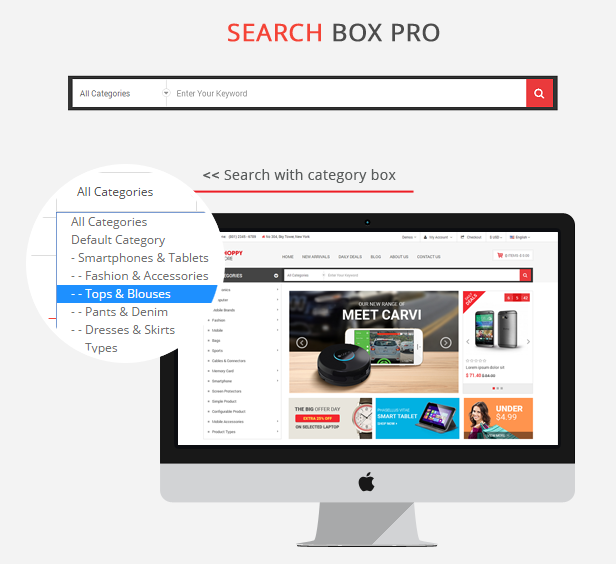 Shoppy Store - Responsive Prestashop Theme - Search box pro