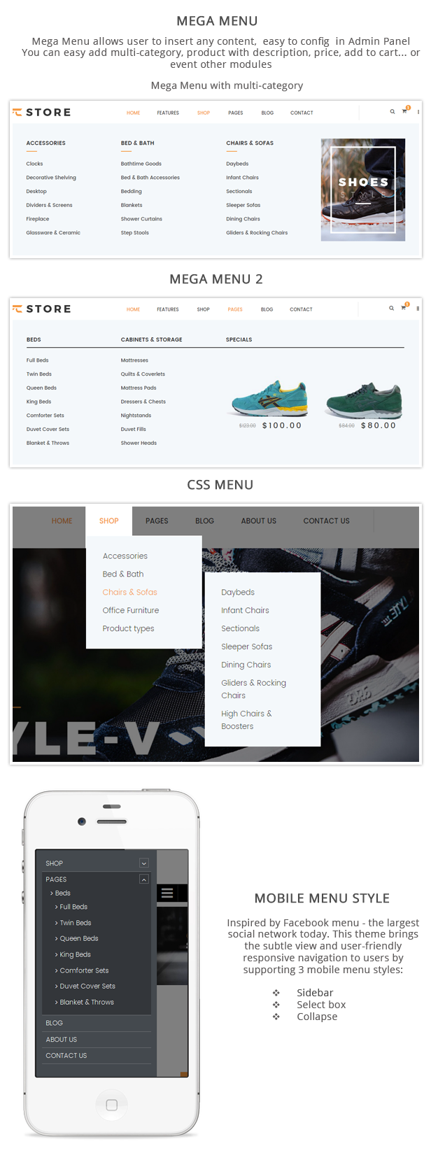 FCstore - Menu styles