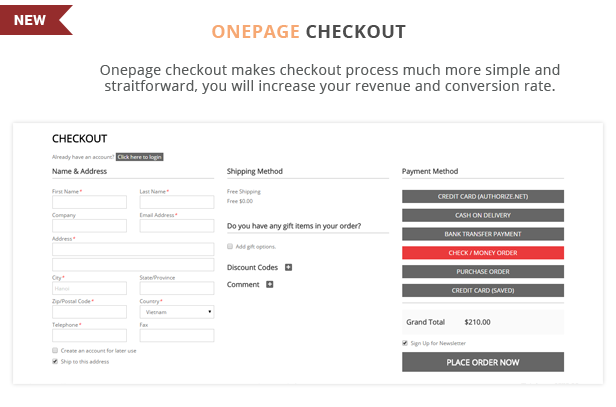 FCstore - Onepage checkout