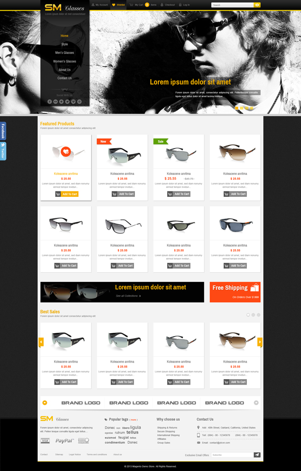 SM Glasses Responsive Magento Theme - 1