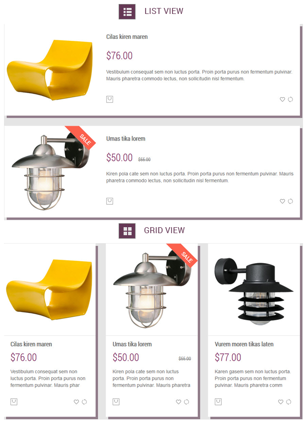 Gran- Grid and Listing view