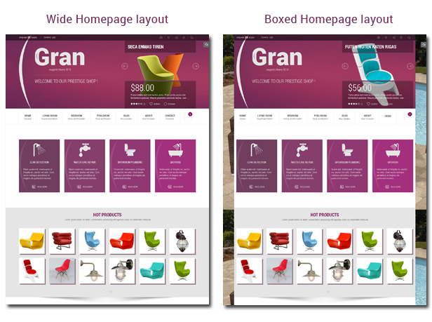 Gran- Boxed and Wide layout