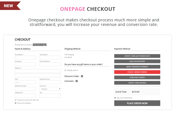 Smlieshop - Onepage checkout