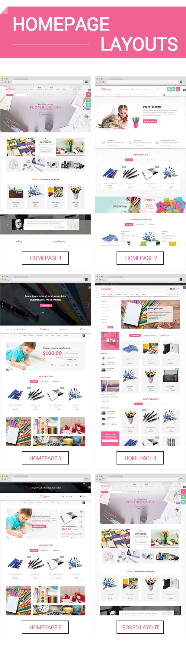 Stationery - Homepage