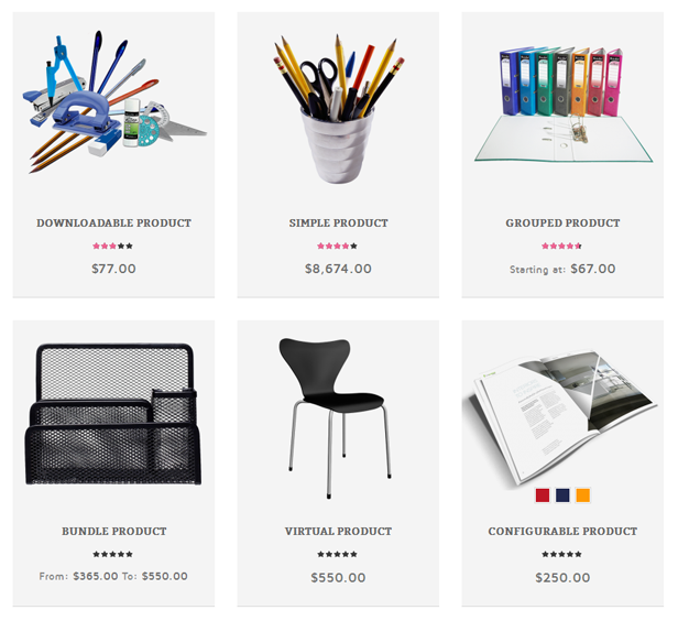 Stationery - 6 product types