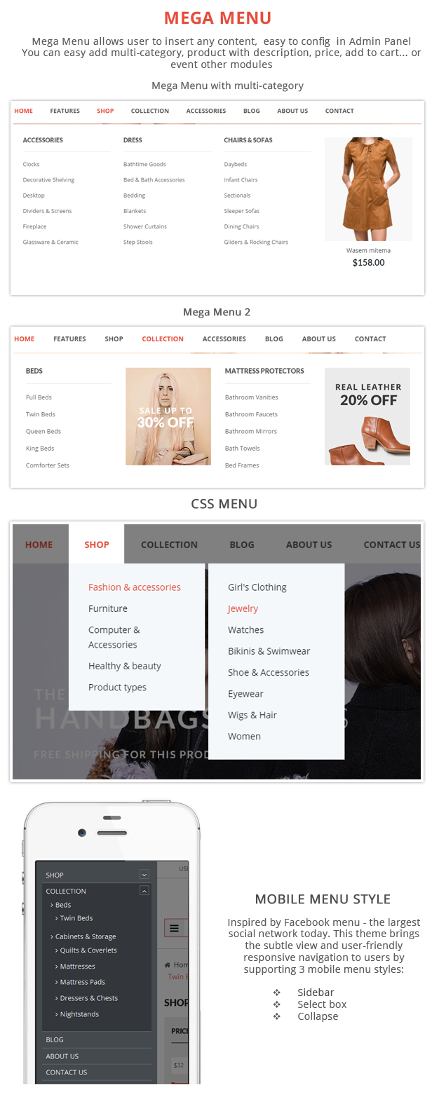 Topshop - Menu styles