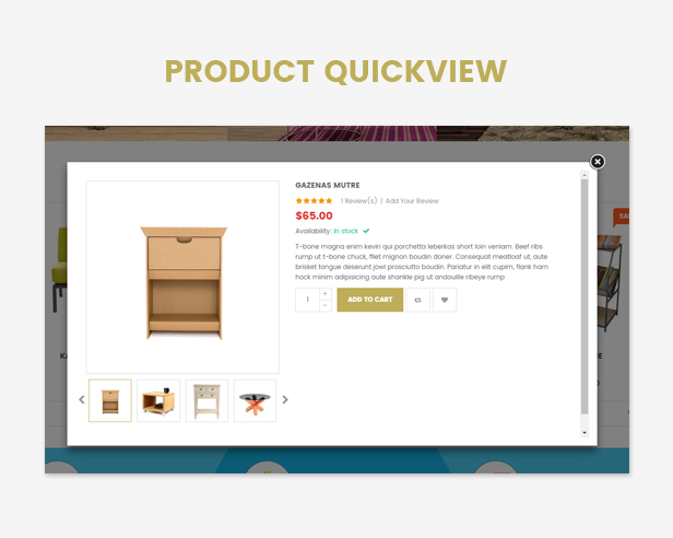 Responsive Furniture WooCommerce WordPress Theme Quick view