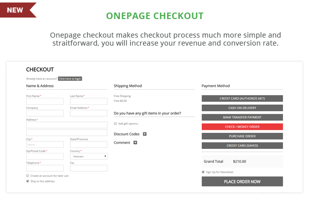 Gnar - Onepage checkout