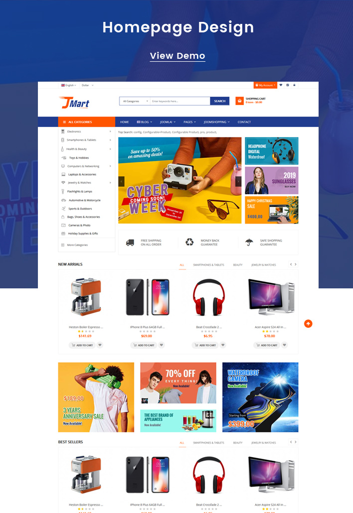 Sj JMart - Elegant JoomShopping eCommerce Joomla Template