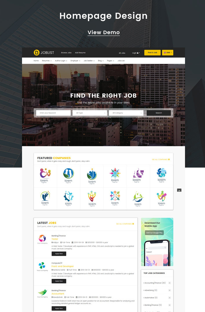 JobList - Responsive Job Board & Recruitment Joomla Template - 2