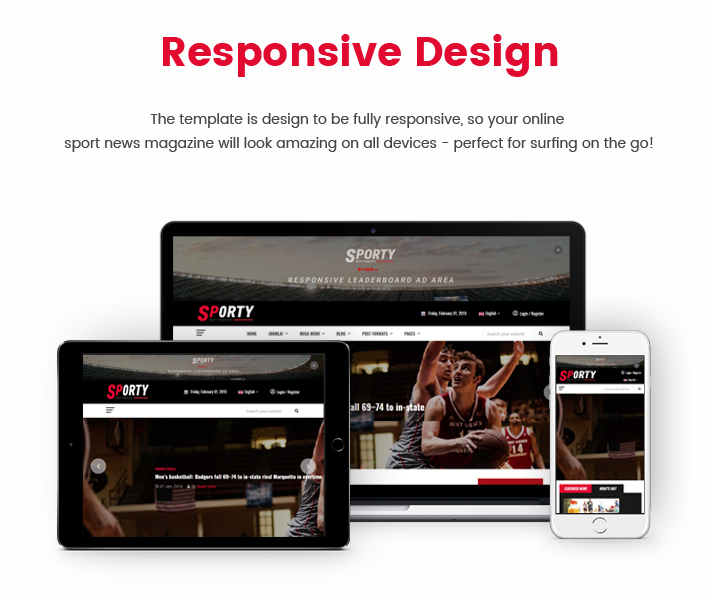 Sporty - Flexible Sports News Joomla Template - 4