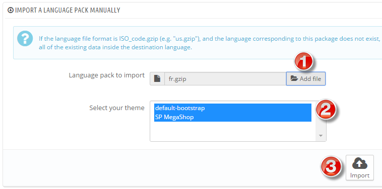import language to install