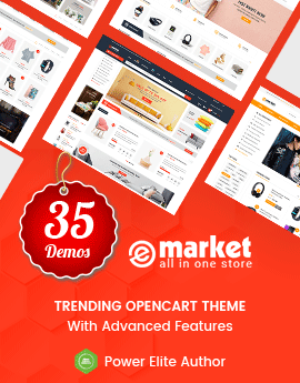 eMarket - Multi-purpose MarketPlace OpenCart 3 Theme (30+ Homepages & Mobile Layouts Included)