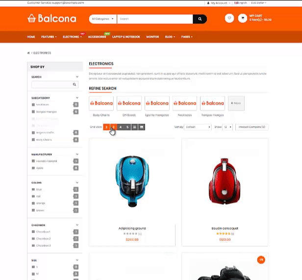 Balcona - Opencart Theme