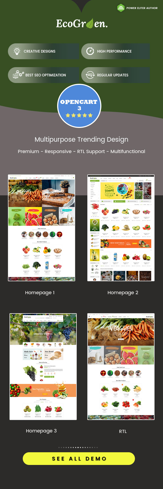EcoGreen – Multipurpose Responsive OpenCart 3 Theme With Mobile Layouts (Organic Food Topic)