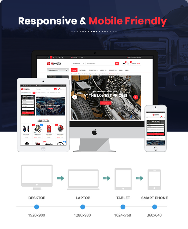 Monota – Auto Parts, Tools, Equipment and Accessories Store OpenCart Theme