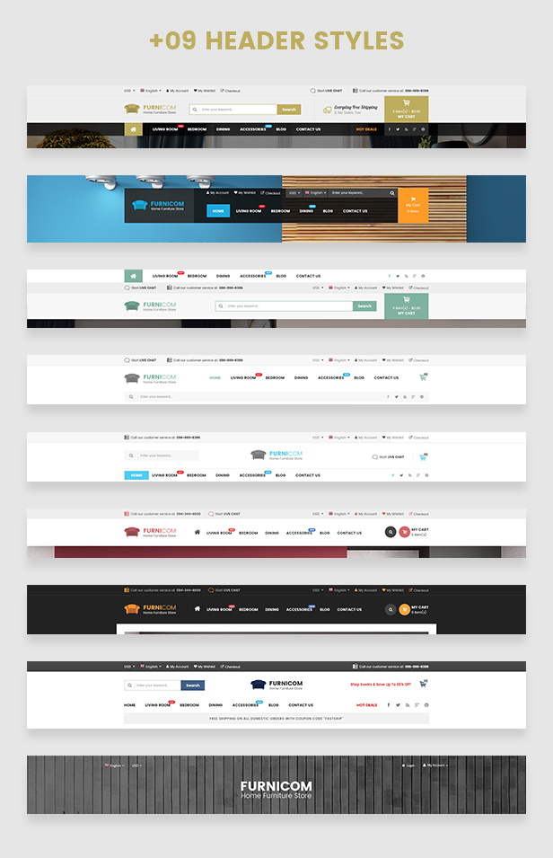 Responsive Furniture WooCommerce WordPress Theme - Header