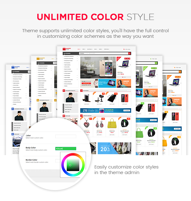 unlimited color - ShoppyStore - Multipurpose Elementor WooCommerce WordPress Theme (15+ Homepages & 3 Mobile Layouts)
