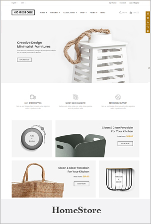 HomeStore – Modern, Minimal & Multipurpose Shopify Theme with Sections 