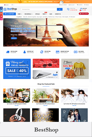 BestShop - Multipurpose Sectioned Drag & Drop Bootstrap 4 Shopify Theme