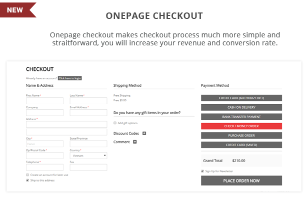 Atom - Onepage checkout