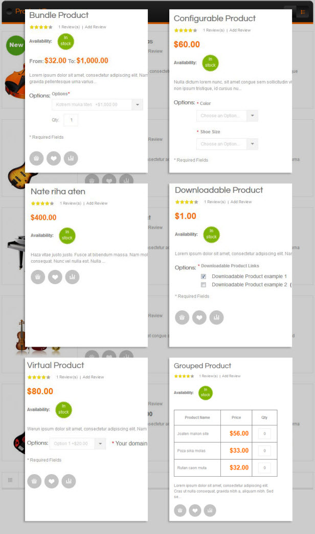 SM Moza - 6 product types