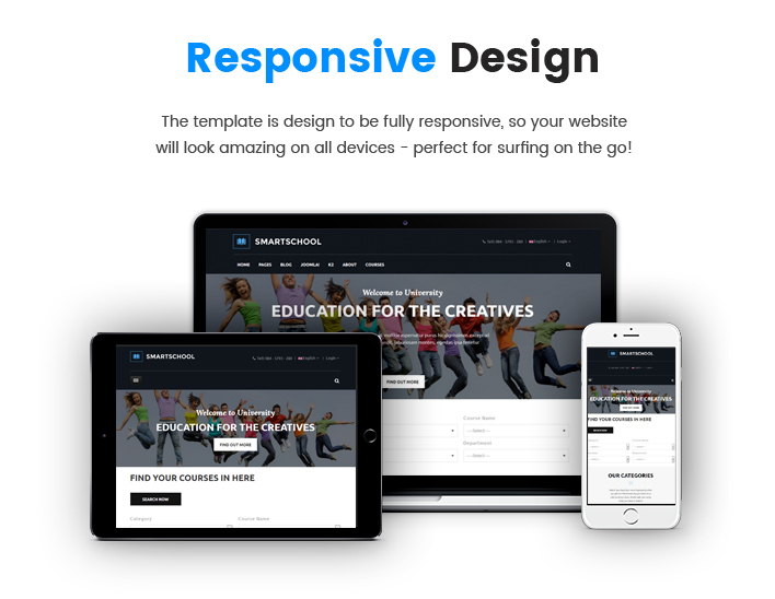 Sj SmartSchool - Responsive School, Education Joomla Template