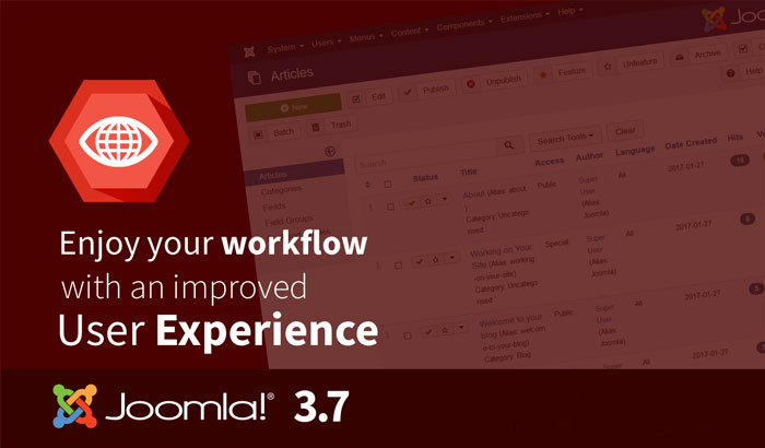 Joomla 3.7 - User experience
