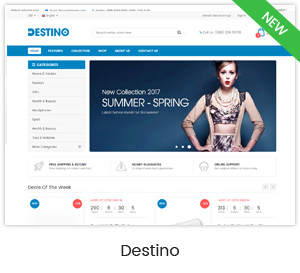 2 destino - Market - Premium Responsive Magento 2 and 1.9 Store Theme with Mobile-Specific Layout (23 HomePages)