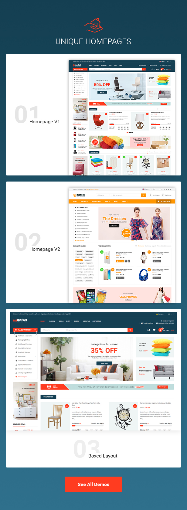 E-market - Stunning and Responsive Magento 2.1 Theme