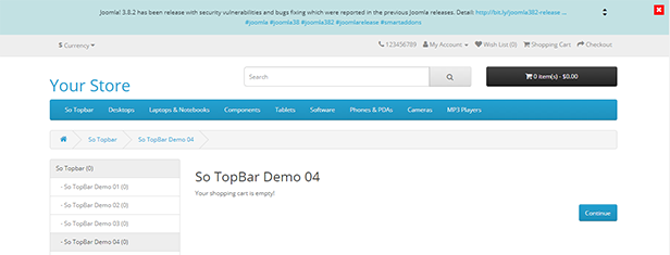 Topbar - Opencart 3 Extension